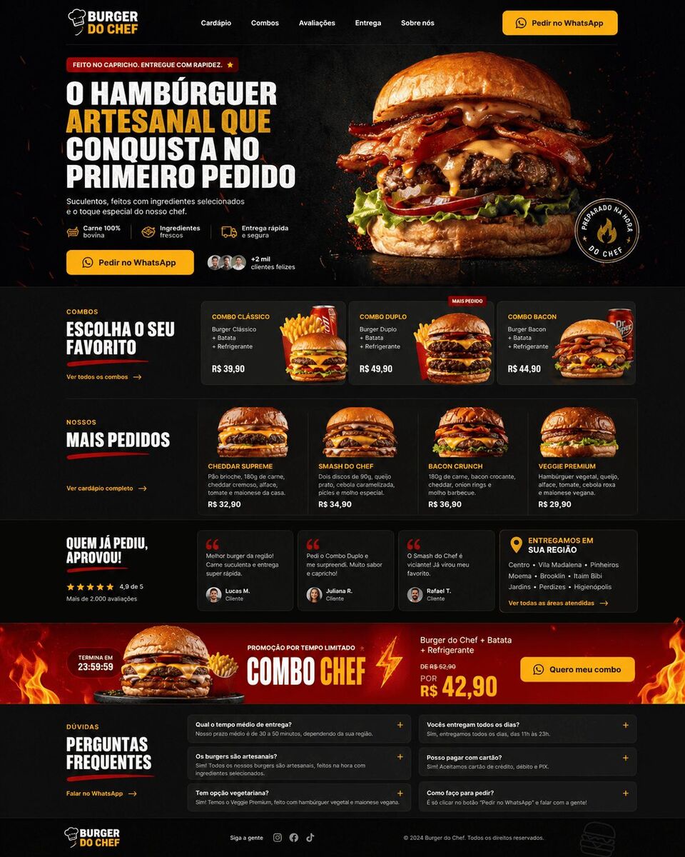 Pré-visualização do site Burger do Chef